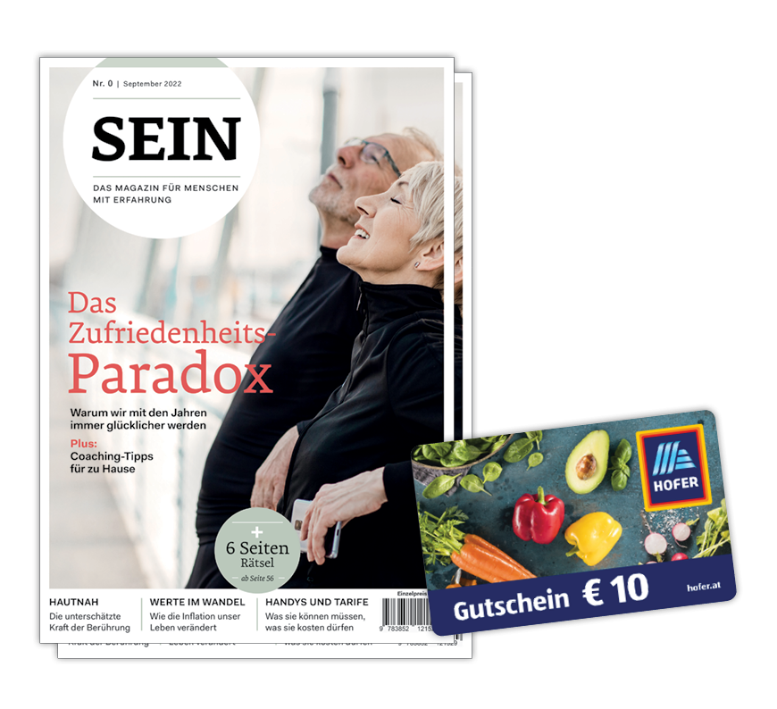SEIN Cover mit Abbildung Hofer Gutschein