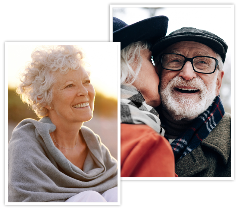 SEIN Header - Seniorin am Strand und älteres Pärchen